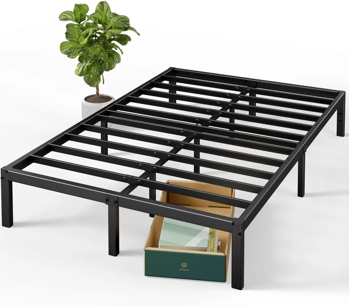 Elias Metal Platform Bed Frame 36cm High Headboard - Image 3