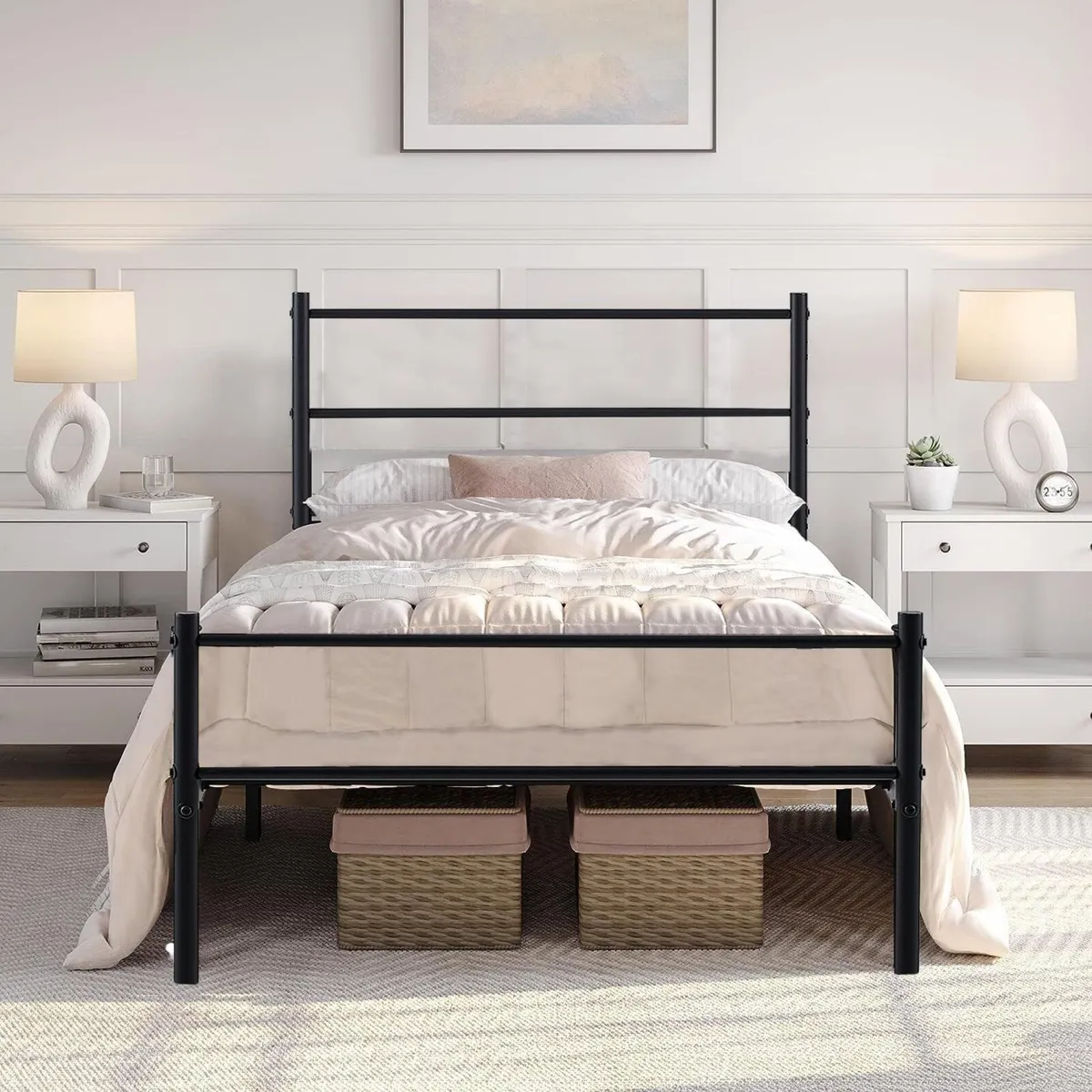 Bed Frame Guest Metal Modern Single Youth with - Image 1
