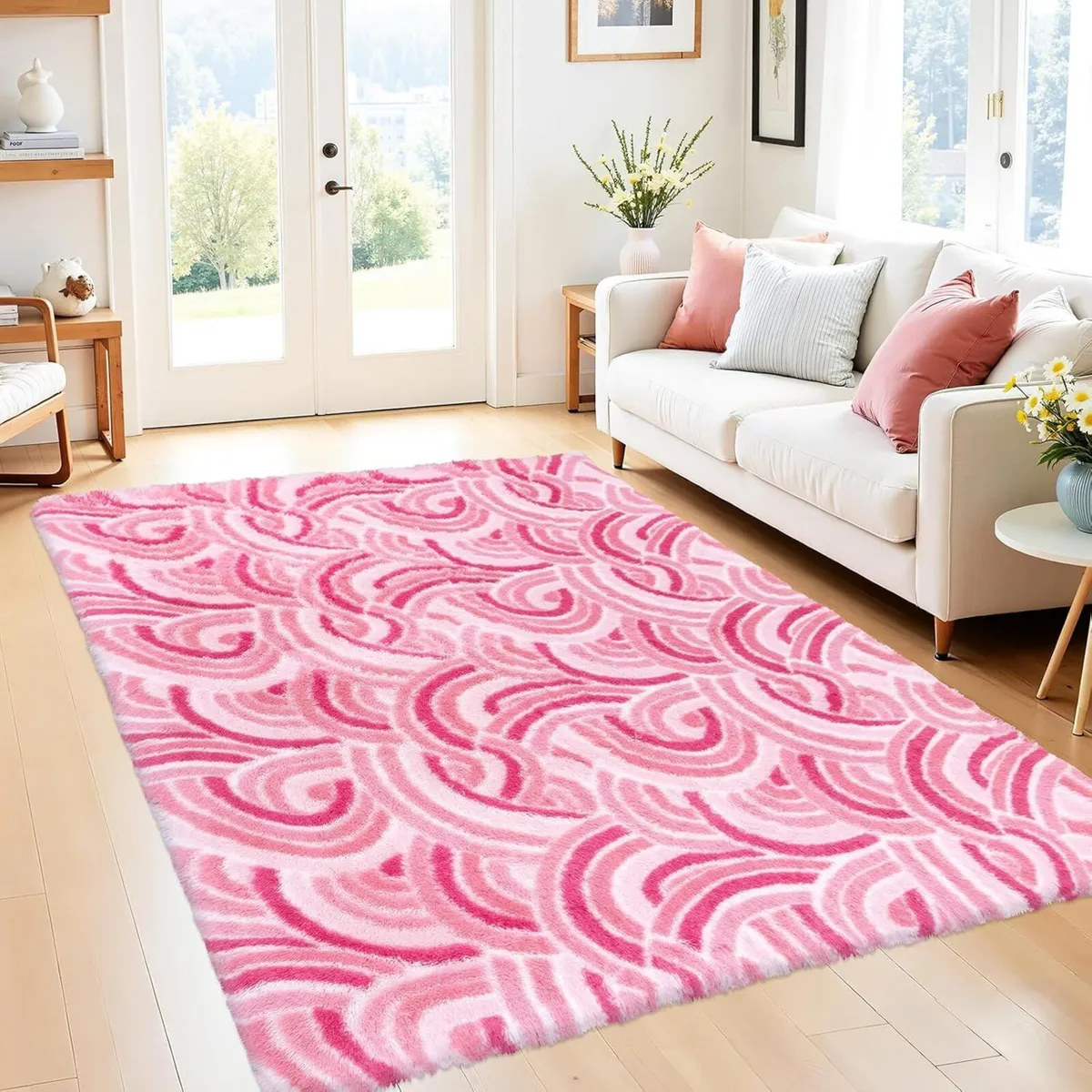 Rainbow Rug Fluffy Washable Rugs Living Room Anti - Image 1