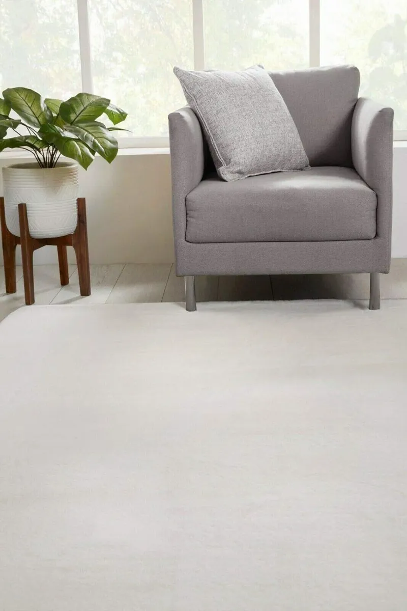 NATURAL FAUX RABBIT FUR Rug Ultra Soft Plush - Image 3