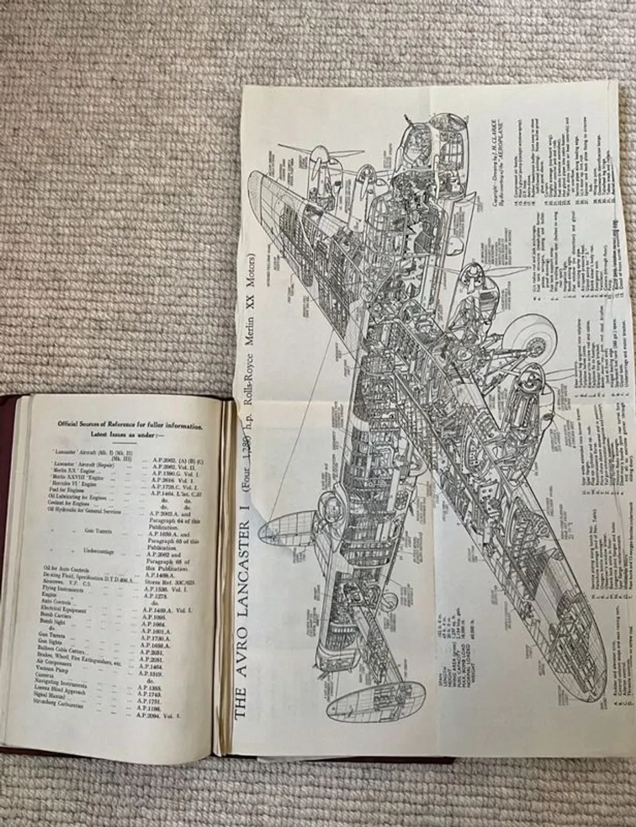 RARE WW2 1943 Lancaster bomber original Flight Eng manual - Image 4