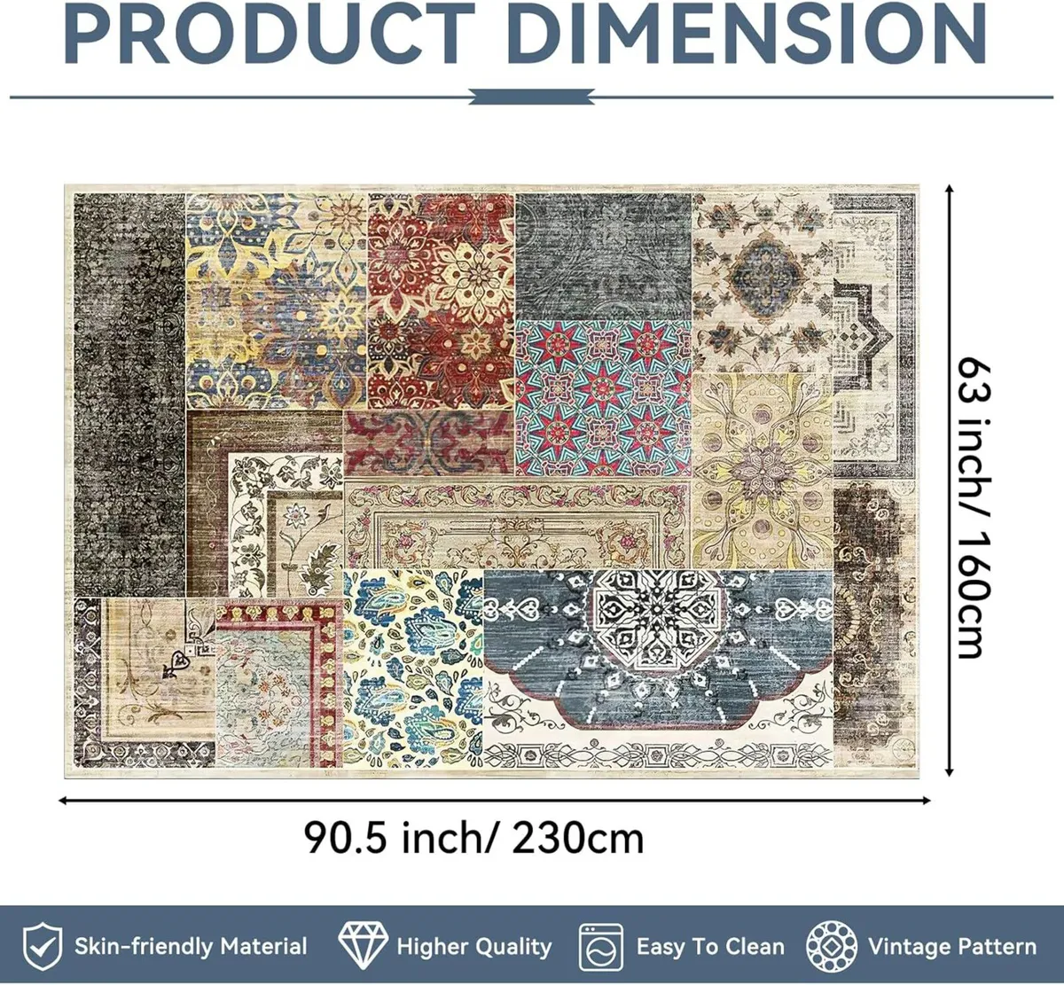 Rugs Living Room 160 x 230 cm Large Rug for - Image 2