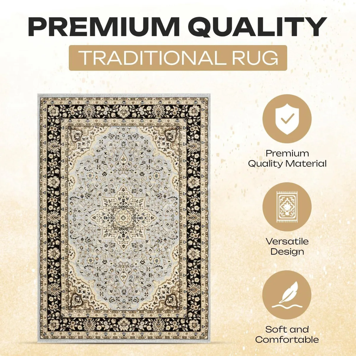 Traditional Rome Rug – Large Washable Non-slip - Image 2