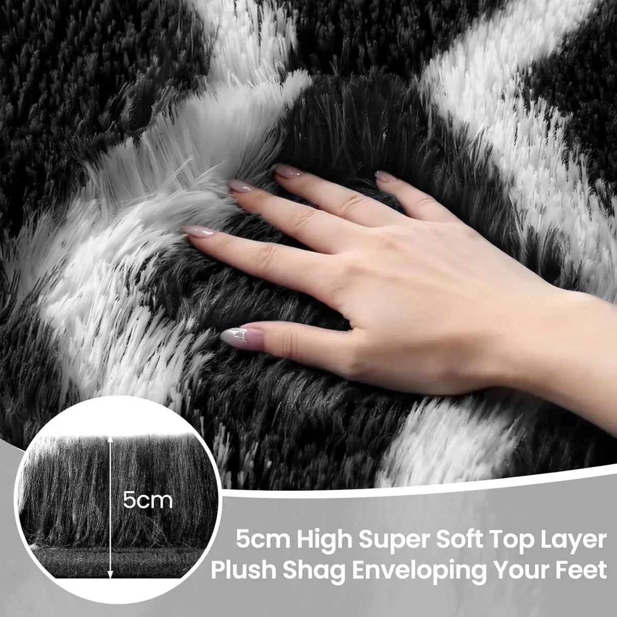 Rugs Living Room 240x300cm Black and White - Image 3