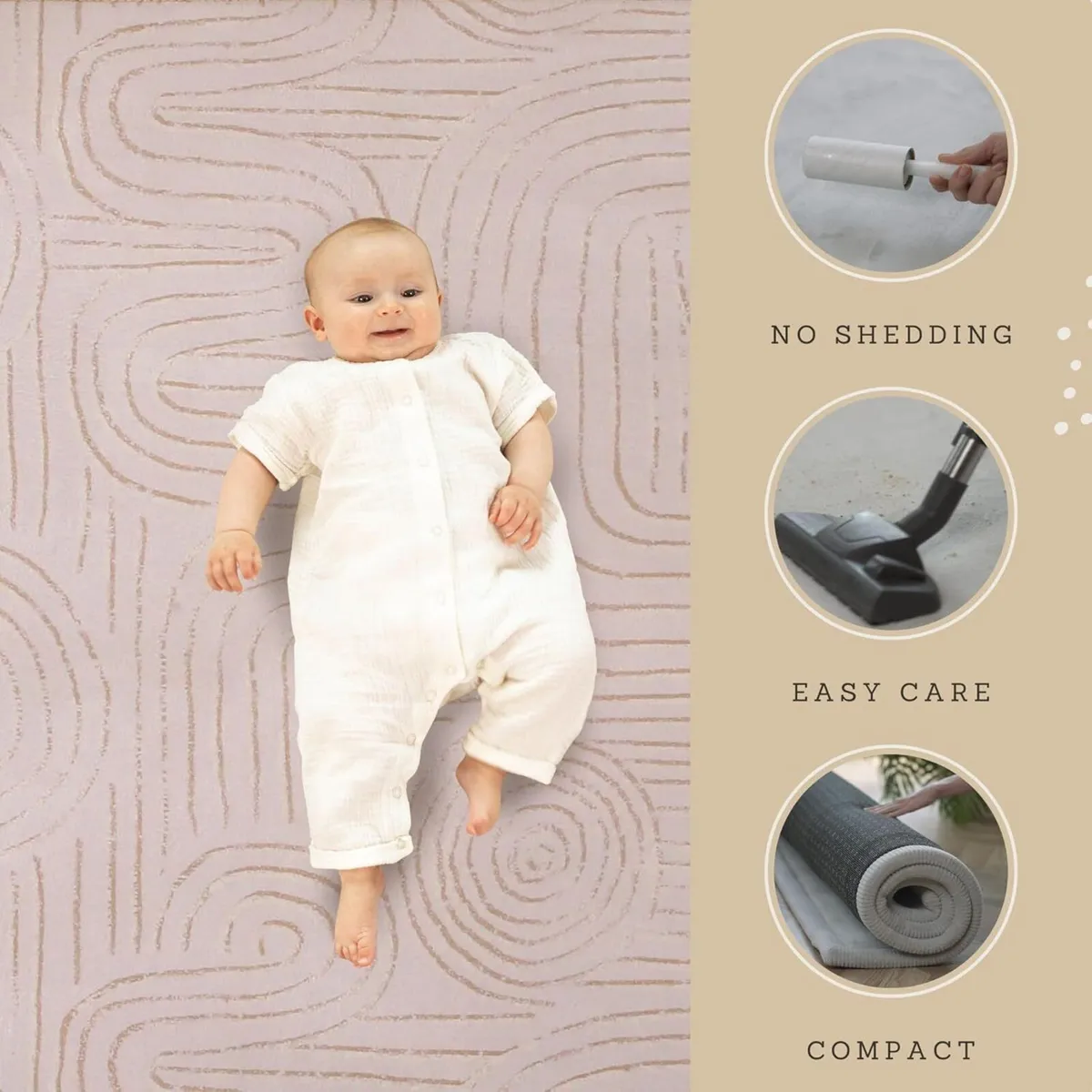 Premium Large Coral Velvet Baby Play Mat 200x150x2 - Image 4