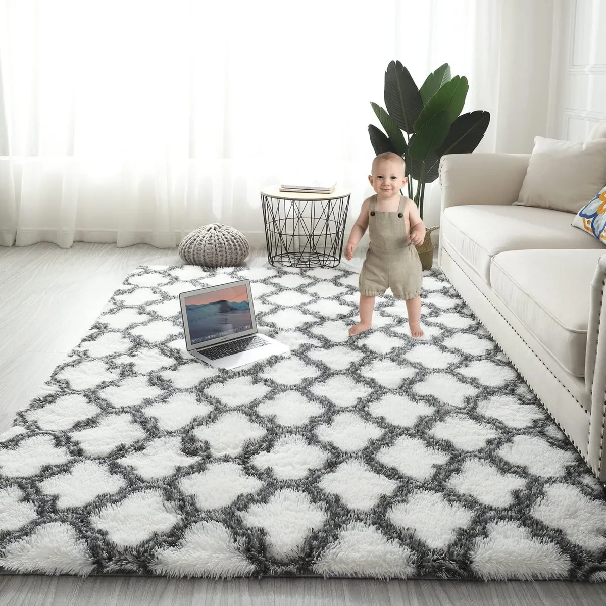 Rugs Living Room 6.56'x9.84' Super Soft Fluffy - Image 1