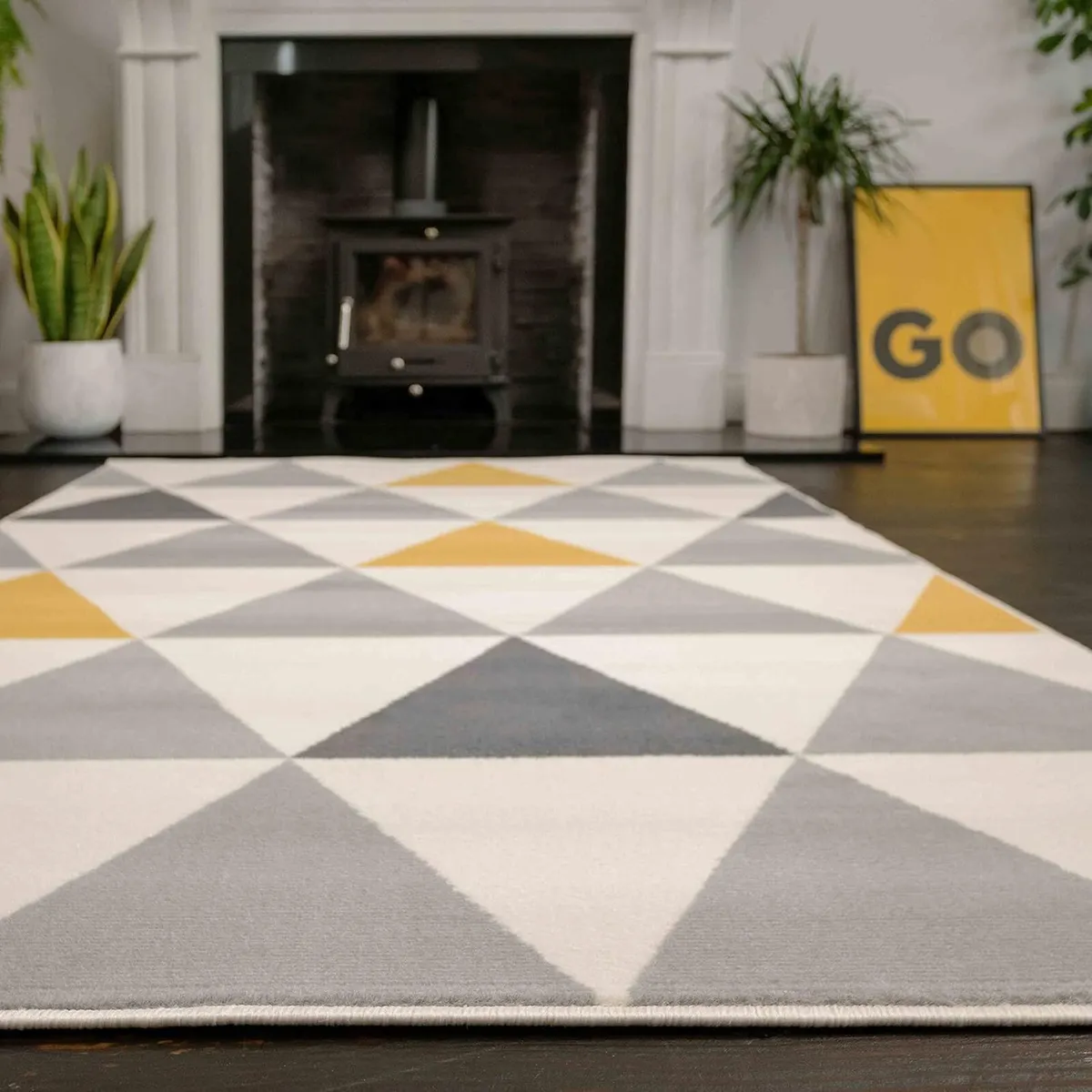 Milan Ochre Mustard Yellow Grey Beige Modern - Image 2