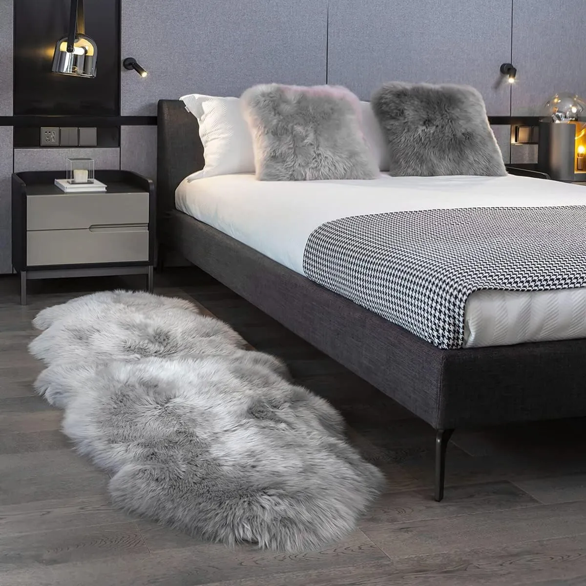 Large Fluffy Grey Rugs For living Room (170x55cm) - Image 2