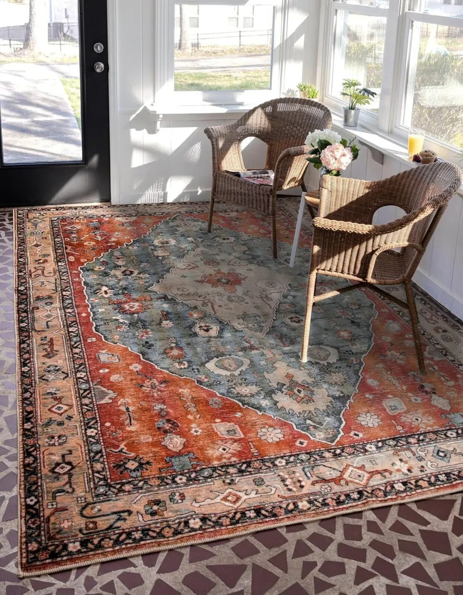 Vintage Boho Area Rug - 150 x 210cm Non-Slip - Image 3