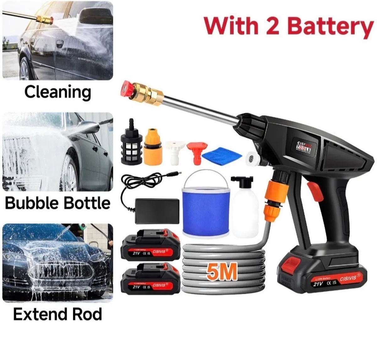 New Portable Cordless Pressure Washer +2 Batteries - Image 1