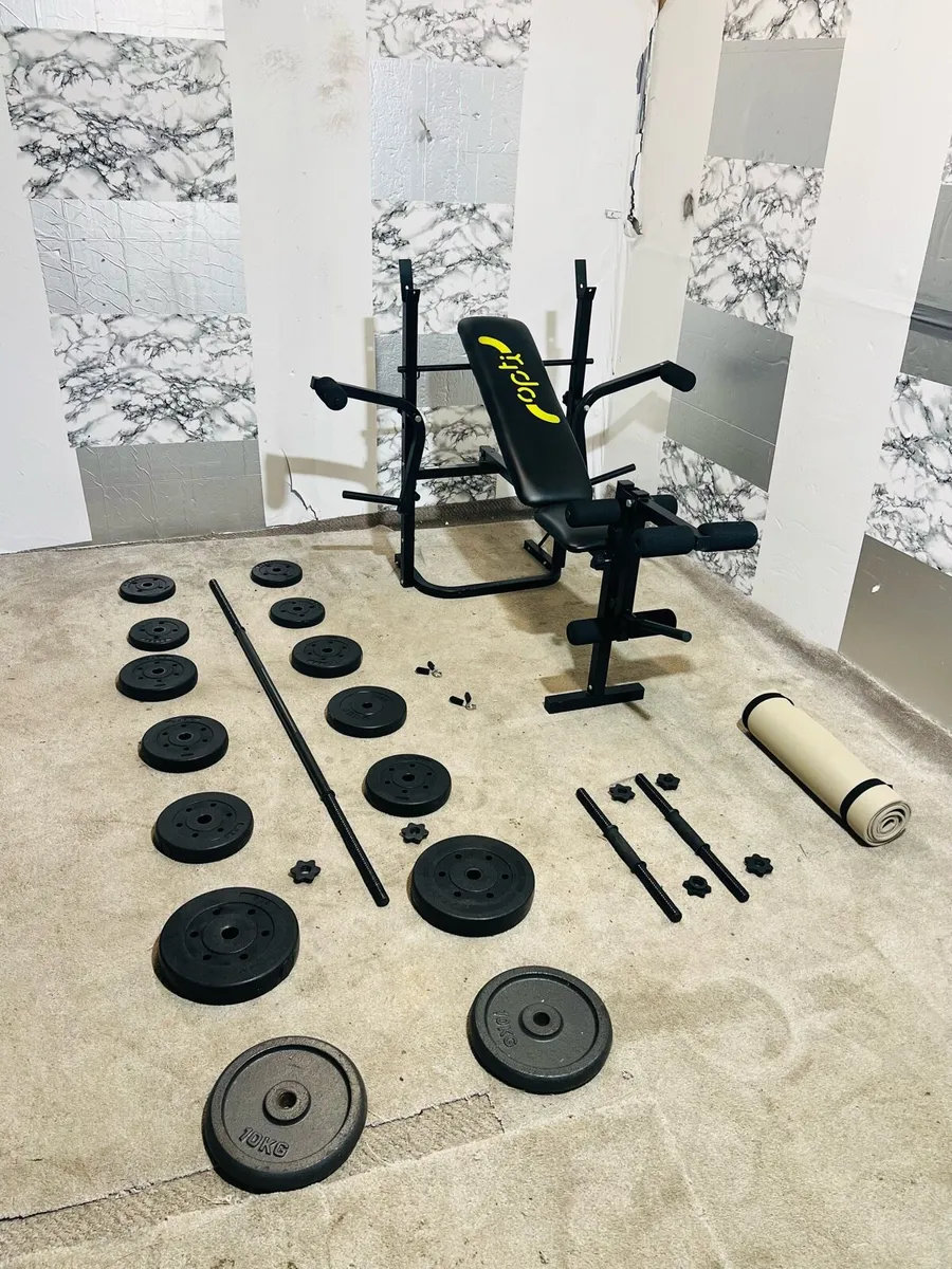 OPTI MULTI FUNCTION BENCH 50KG BARBELL SET++ - Image 1