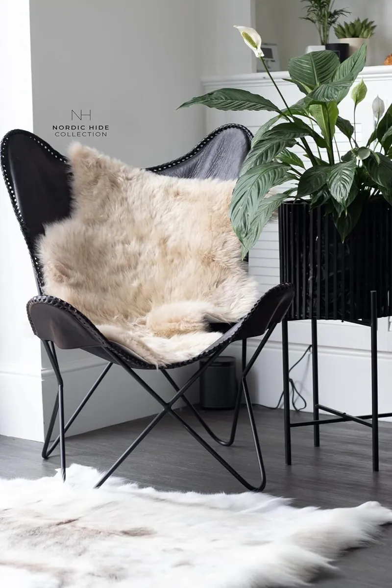 Beige Oyster Sheepskin Rug XL Genuine Single - Image 4