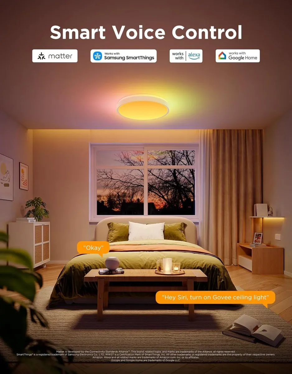 RGBIC Ceiling Light 48.5W Smart LED 4300lm Flush - Image 4