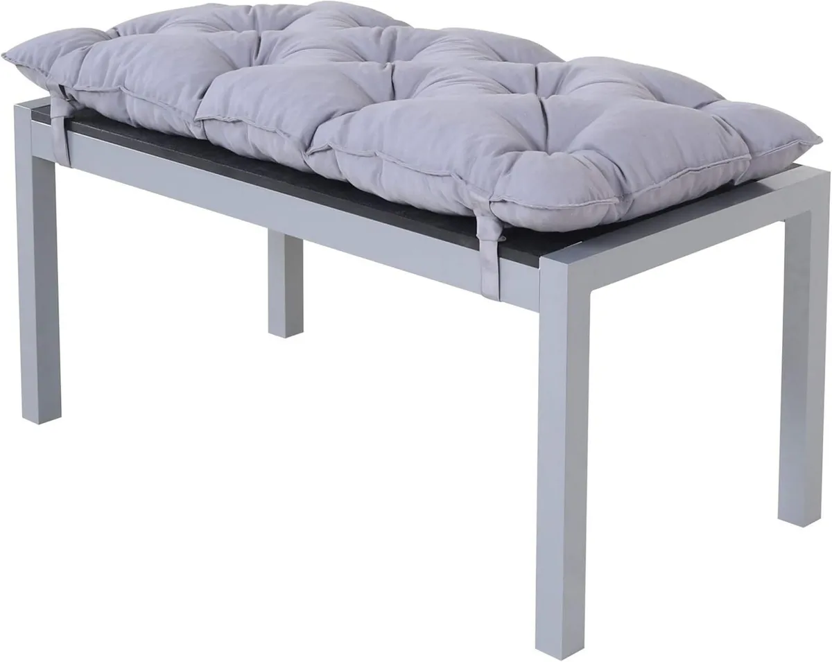 Aluminium Bench with Polywood Surface and Cushion - Image 1