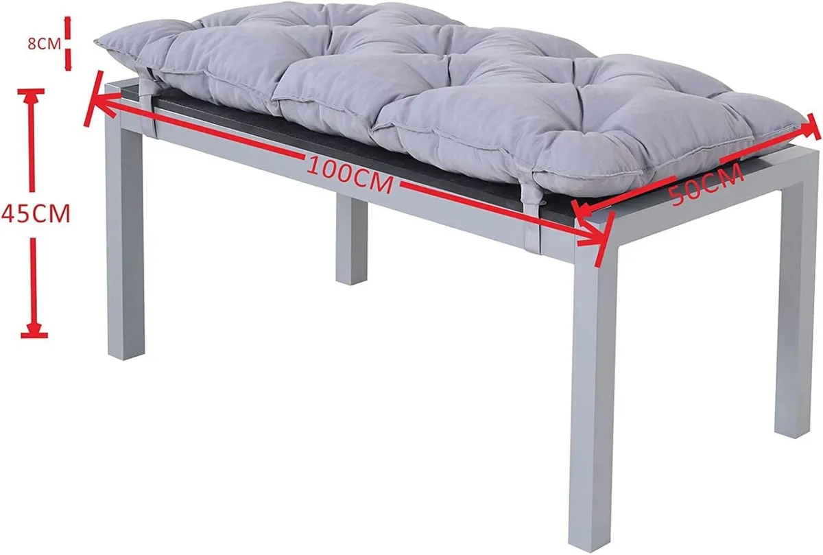 Aluminium Bench with Polywood Surface and Cushion - Image 2