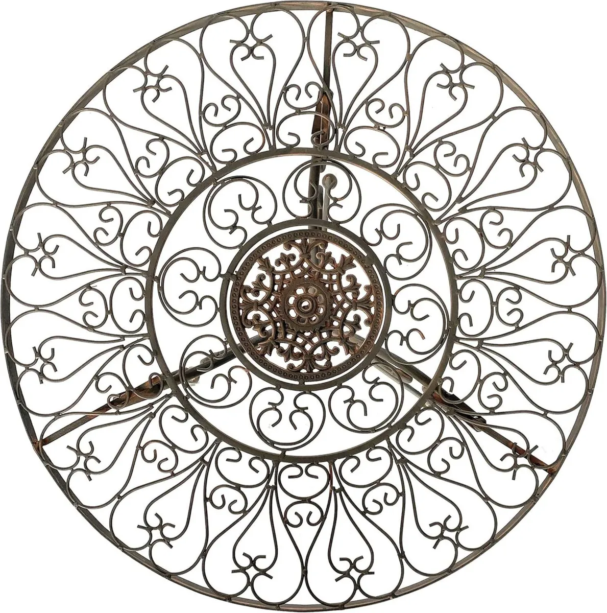 Antique Round Garden Table Iron Brown 70cm - Image 3