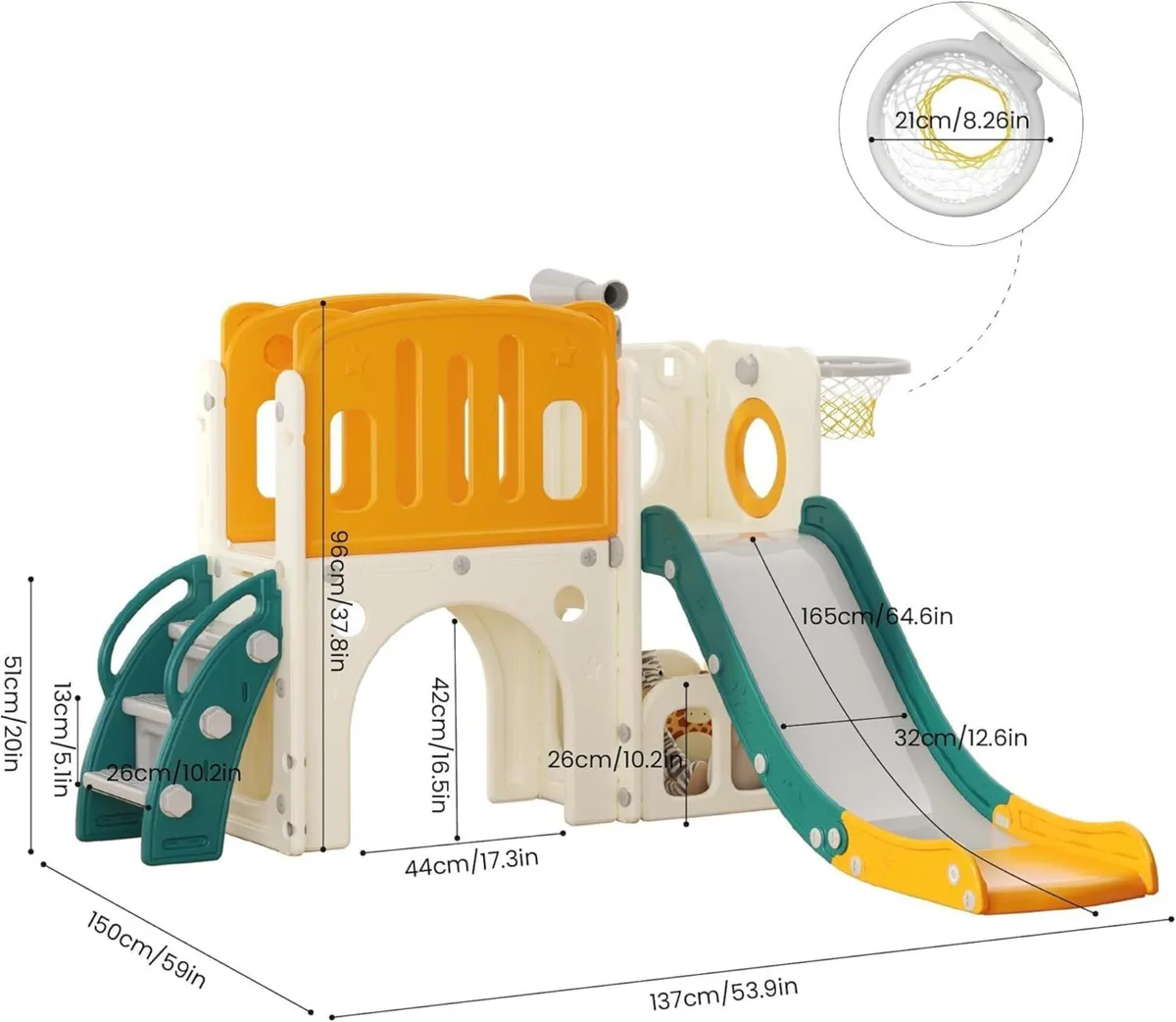 Toddler Slide with Climbing Ladder Tunnel and - Image 3