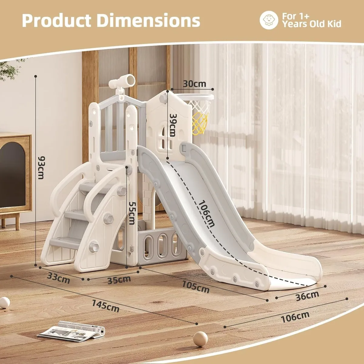 5-in-1 Kids Slide Toddler Castle with Stairs - Image 2