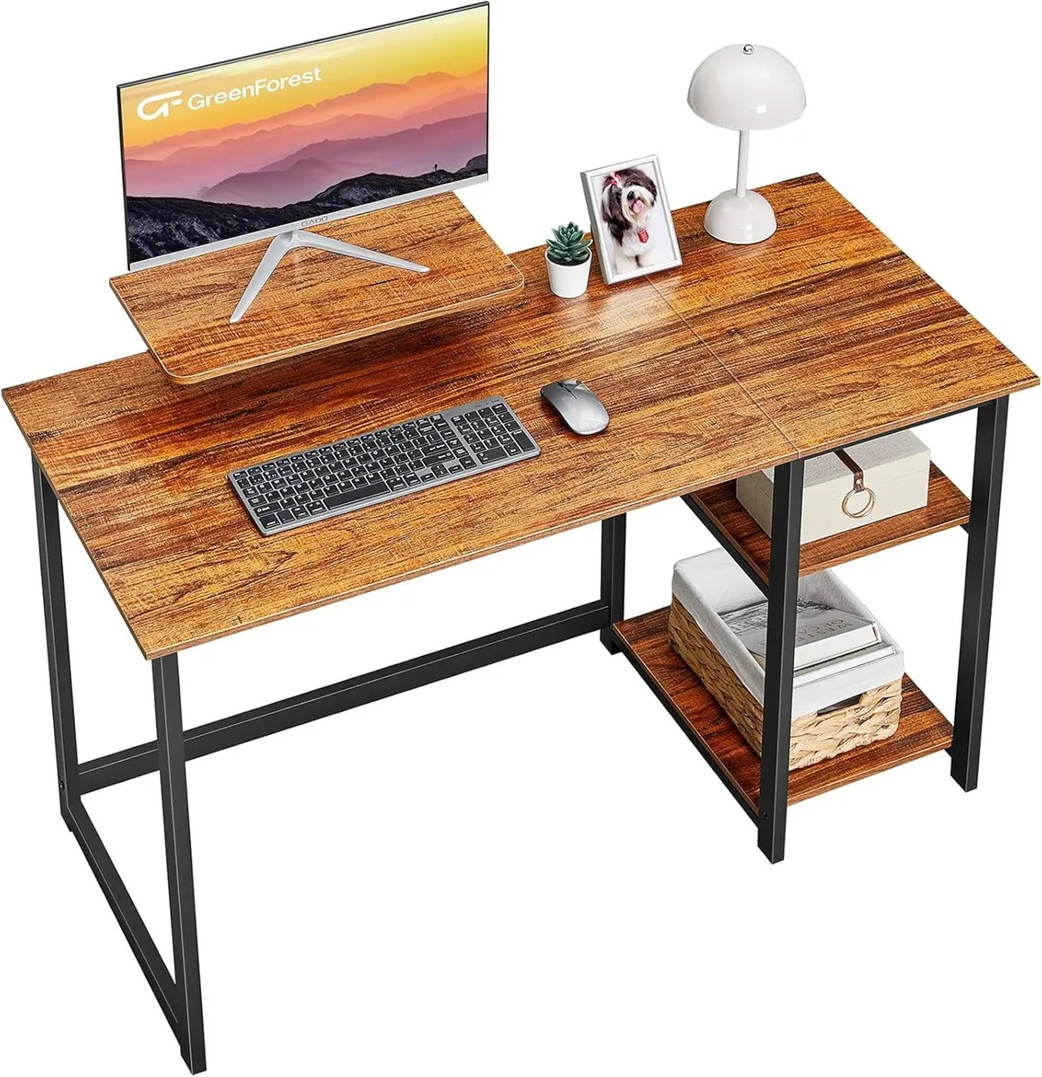 Computer Desk with Monitor Stand 100cm Office - Image 1