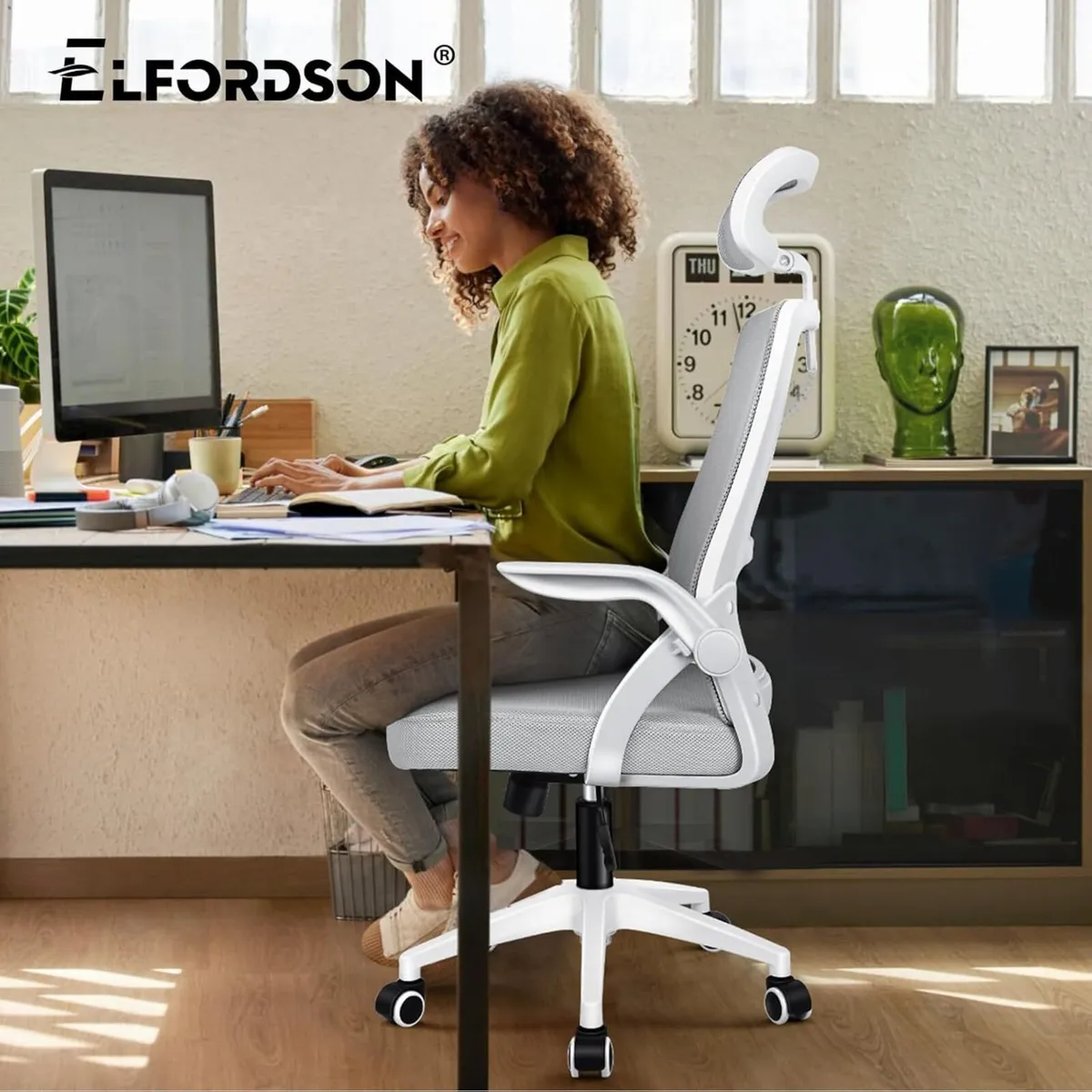 Ergonomic Office Chair with Headrest High Back - Image 2