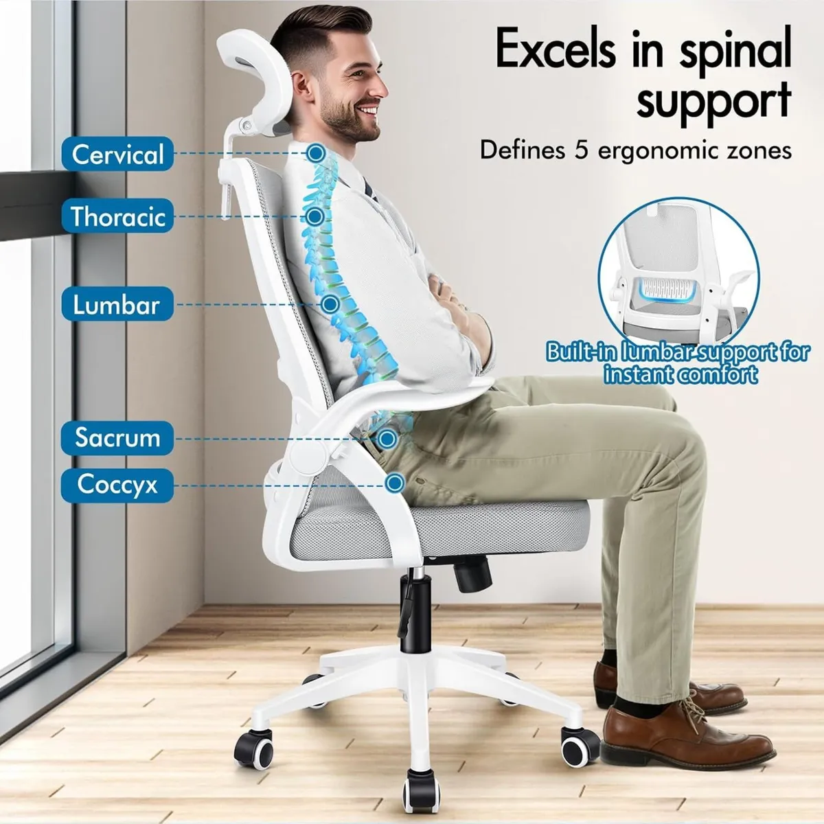 Ergonomic Office Chair with Headrest High Back - Image 4