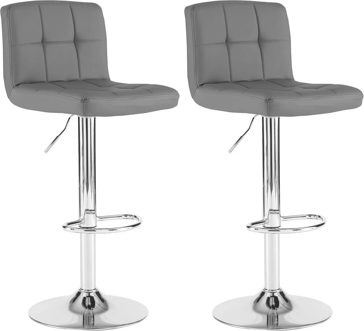 ® 2X Chrome Gas Lift Swivel Faux Leather Kitchen - Image 1