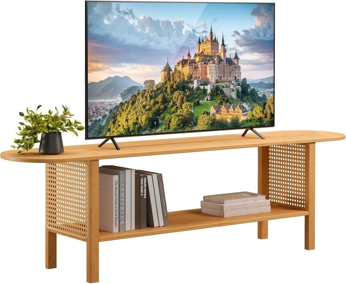 TV Table Low Bench 140cm Small Cabinet with - Image 1