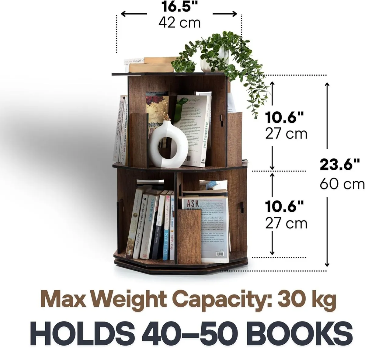 Corner Shelf Kids Bookshelf Rotating Book for - Image 3