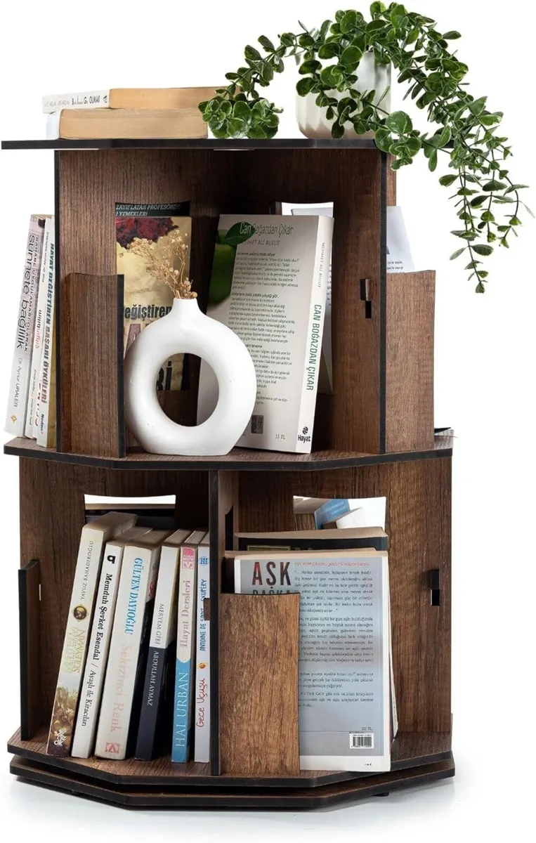 Corner Shelf Kids Bookshelf Rotating Book for - Image 1