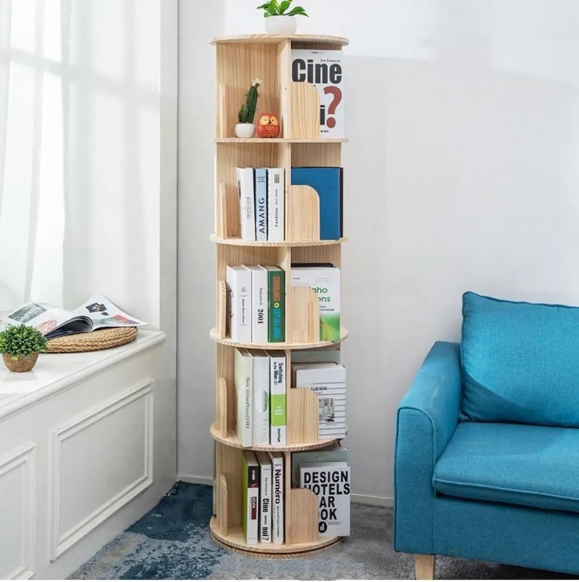 Rotating Bookshelf 360 Display Floor Standing - Image 1