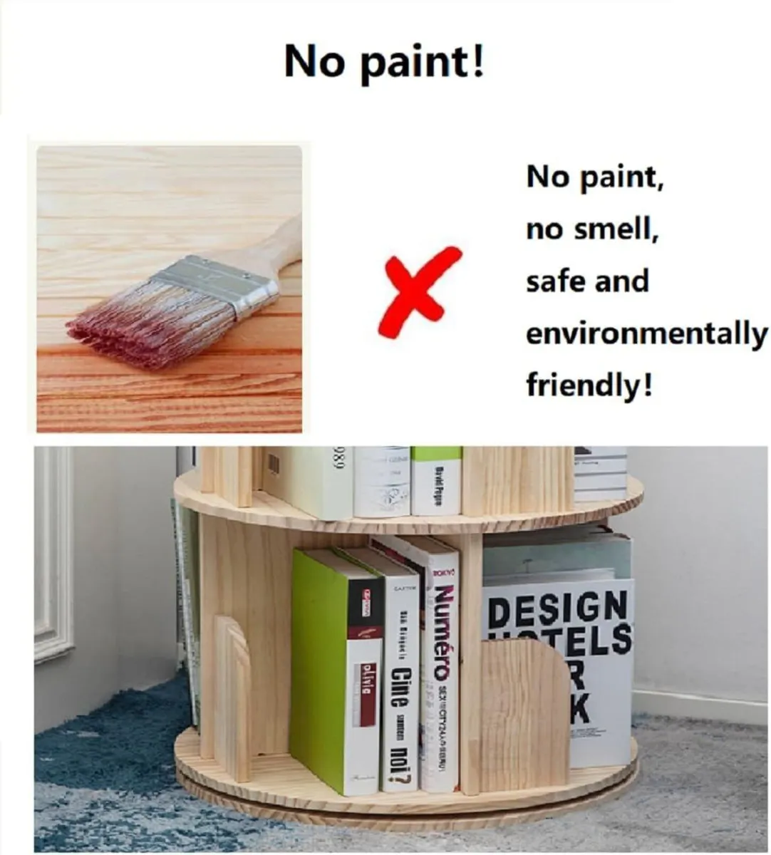 Rotating Bookshelf 360 Display Floor Standing - Image 3