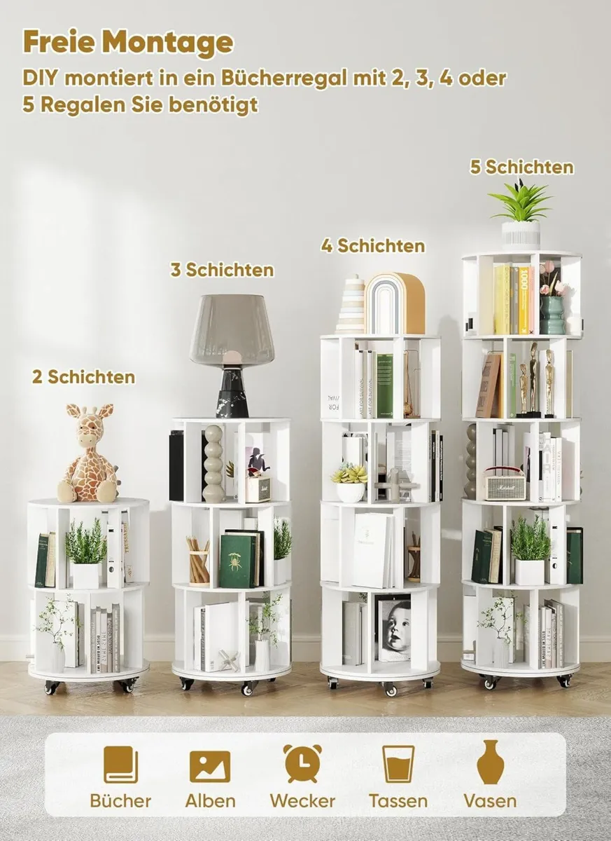 360degrees Round Rotating Bookcase Children 5 - Image 3