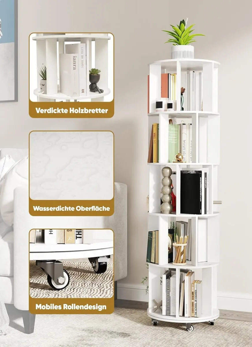 360degrees Round Rotating Bookcase Children 5 - Image 4