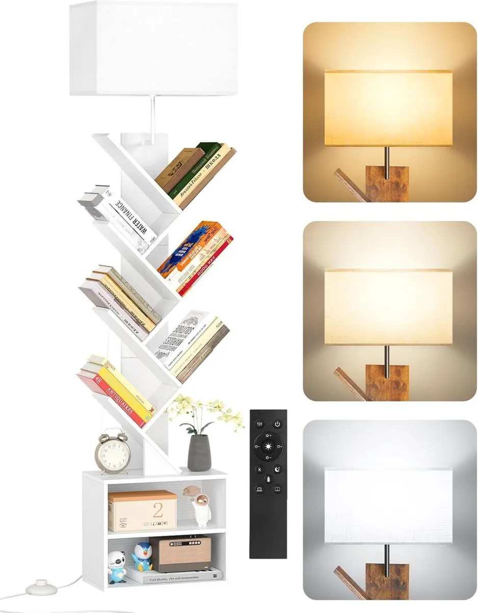 9 Tier Tree Bookshelf with Light Remote Timer - Image 1
