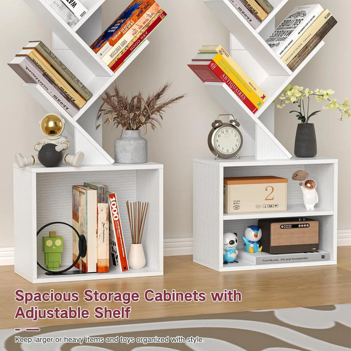 9 Tier Tree Bookshelf with Light Remote Timer - Image 3