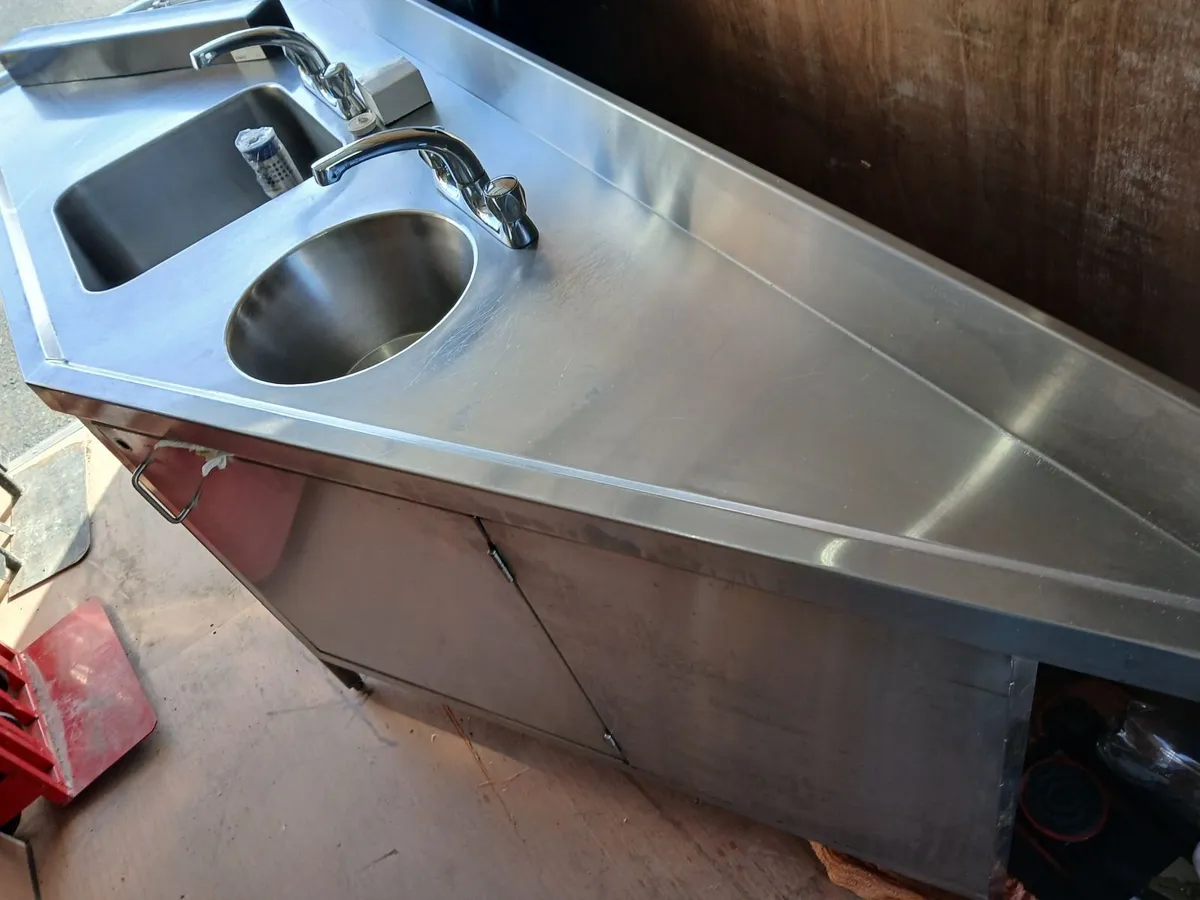 Staneless steel cabbinet double sink unit - Image 1