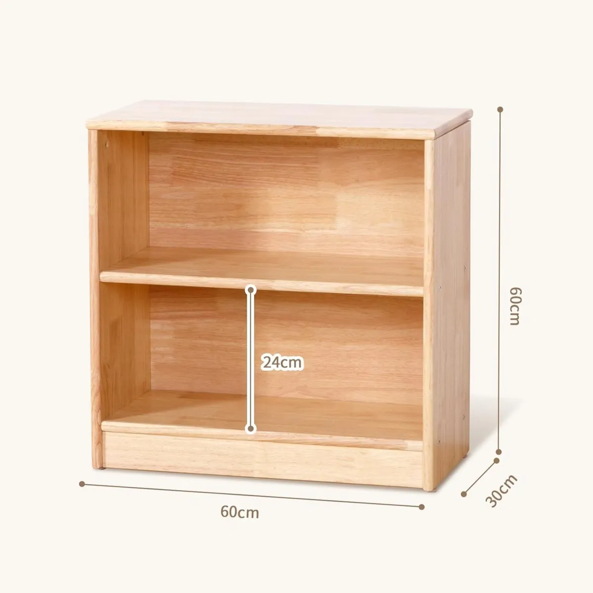 Rubber Wood Montessori Shelf and Toy Storage 60cm - Image 2