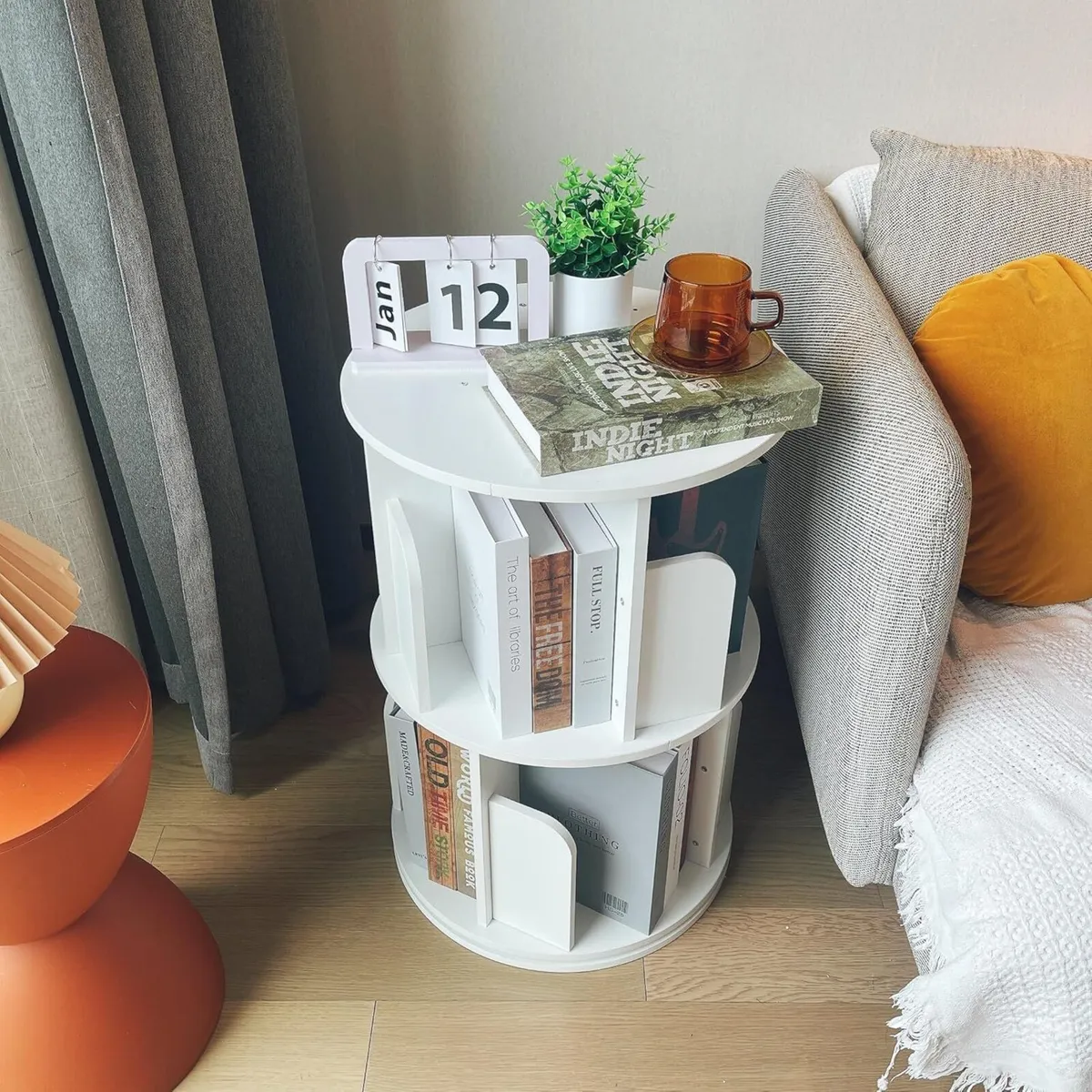 Wooden Rotating Bookshelf 360 Display Floor - Image 3