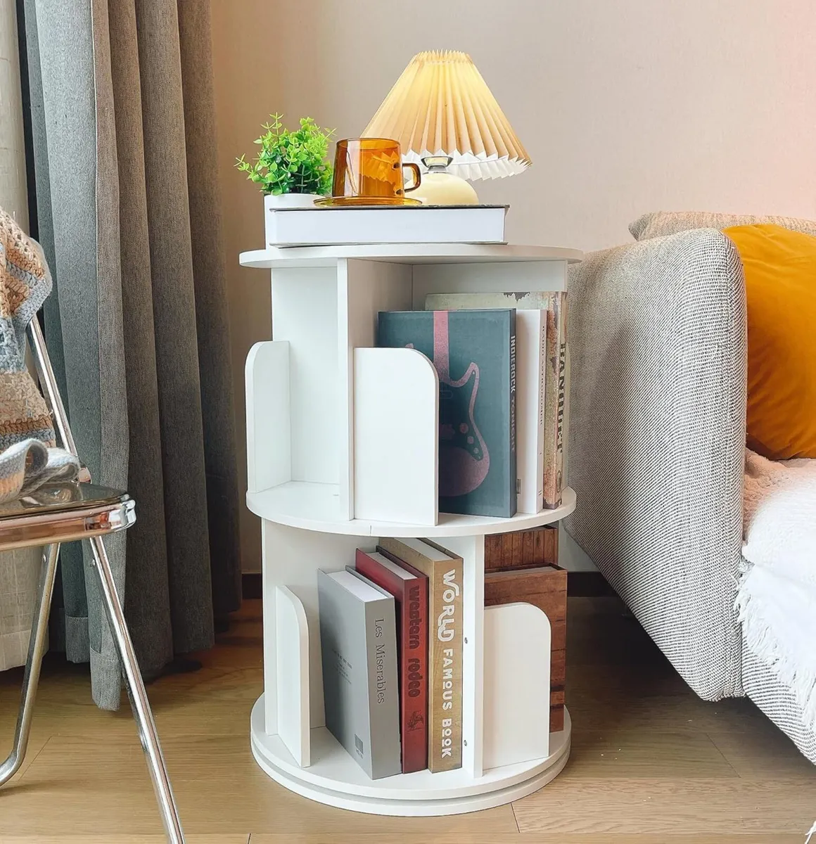 Wooden Rotating Bookshelf 360 Display Floor - Image 1