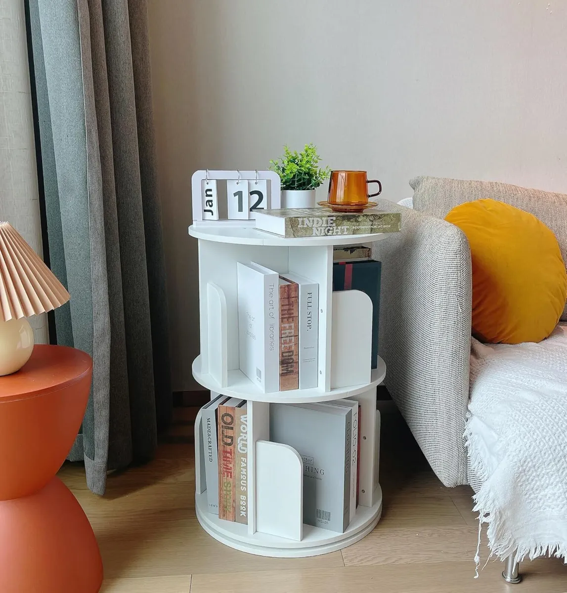 Wooden Rotating Bookshelf 360 Display Floor - Image 4