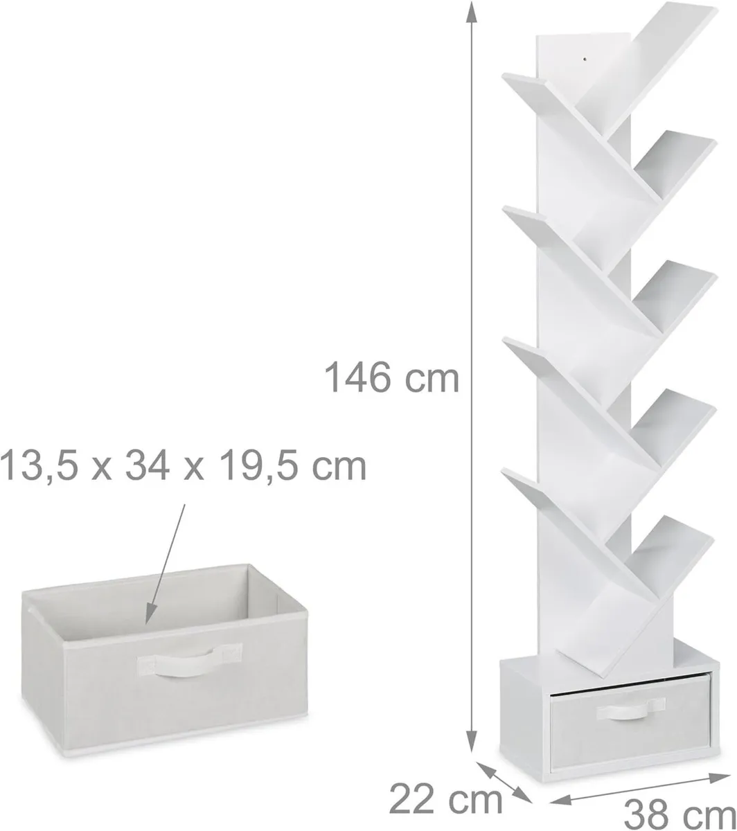 Tree Bookshelf 9-Tier Bookcase HWD: 146 x 38 22 - Image 3