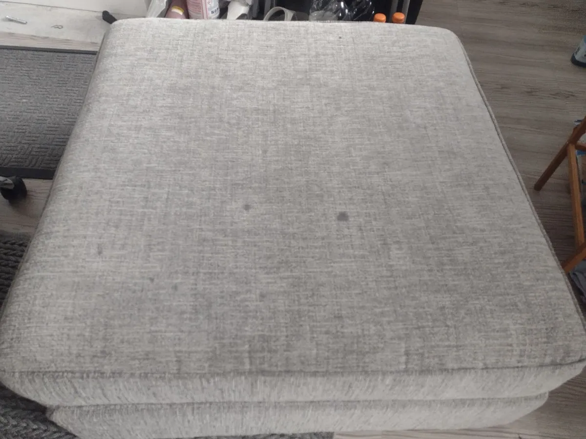 Large heavy textured padded pouffe footstool - Image 3