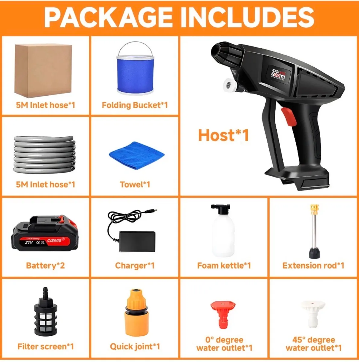 New Portable Cordless Pressure Washer +2 Batteries - Image 3
