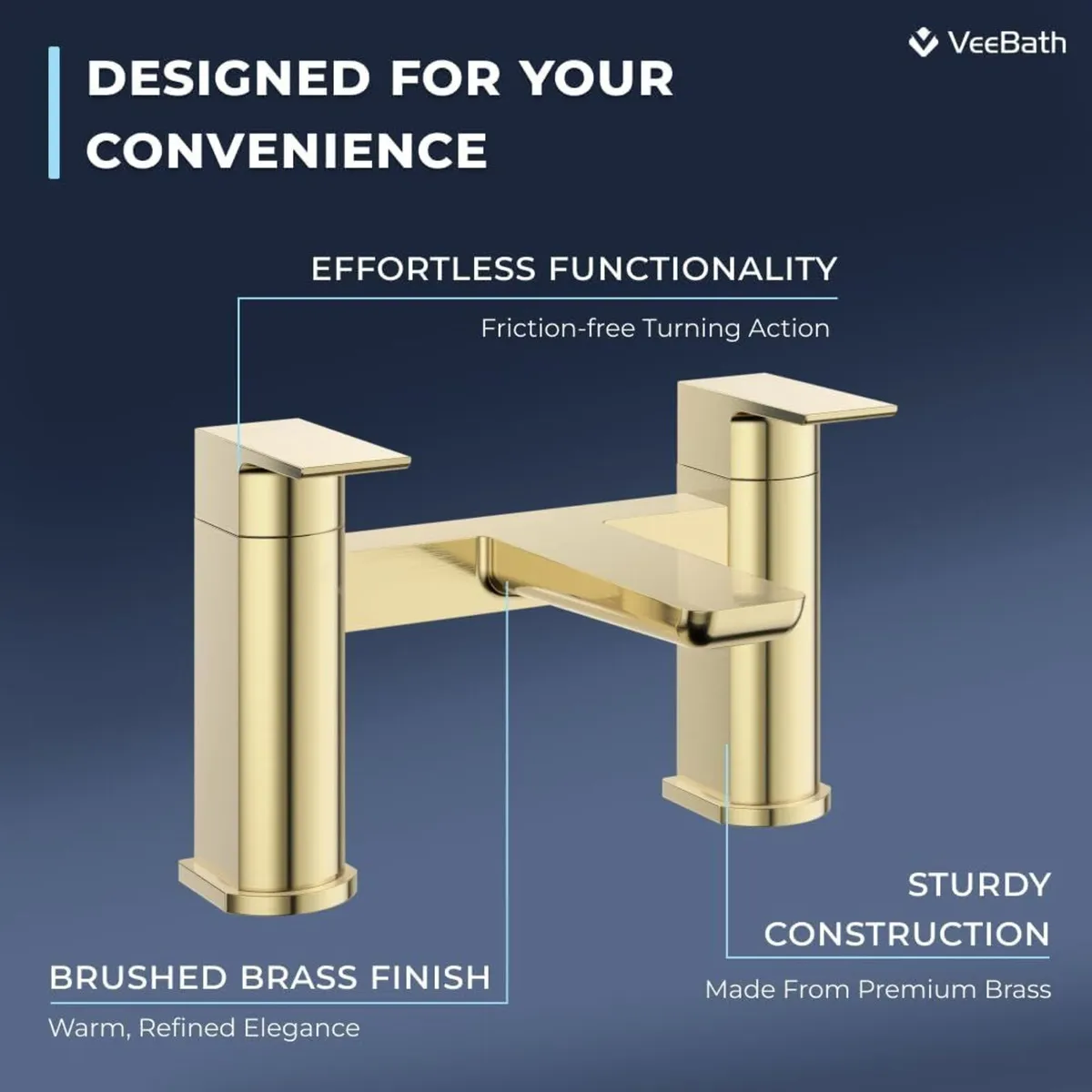 Lagoon Soft Square Bath Filler Mixer – Modern - Image 4