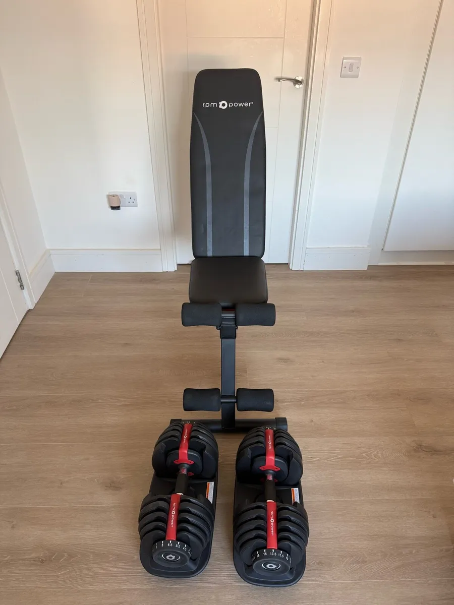 Adjustable Dumbbells & Bench - Image 1