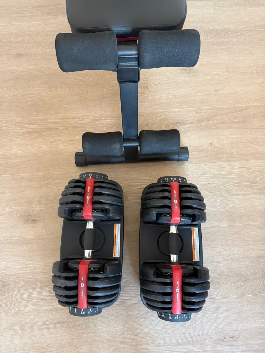 Adjustable Dumbbells & Bench - Image 2