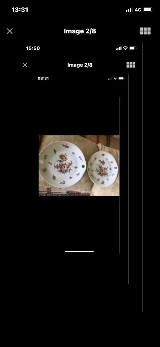 Antique Hand Painted Meissen Plate Set - Image 2