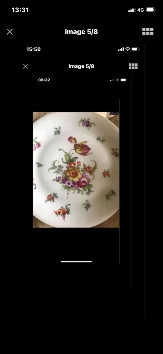 Antique Hand Painted Meissen Plate Set - Image 4