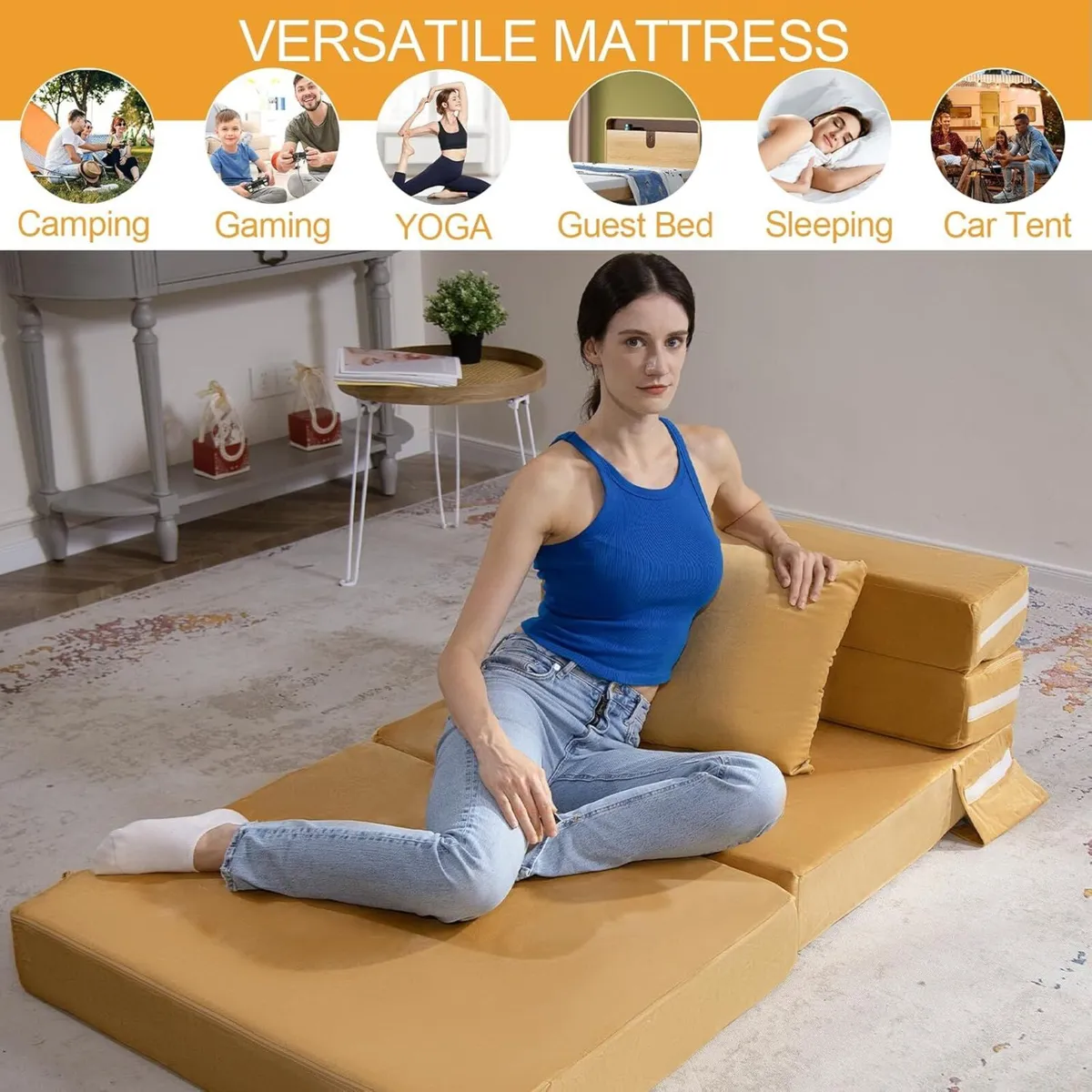 Folding Mattress Double High Density Foam Fold - Image 4