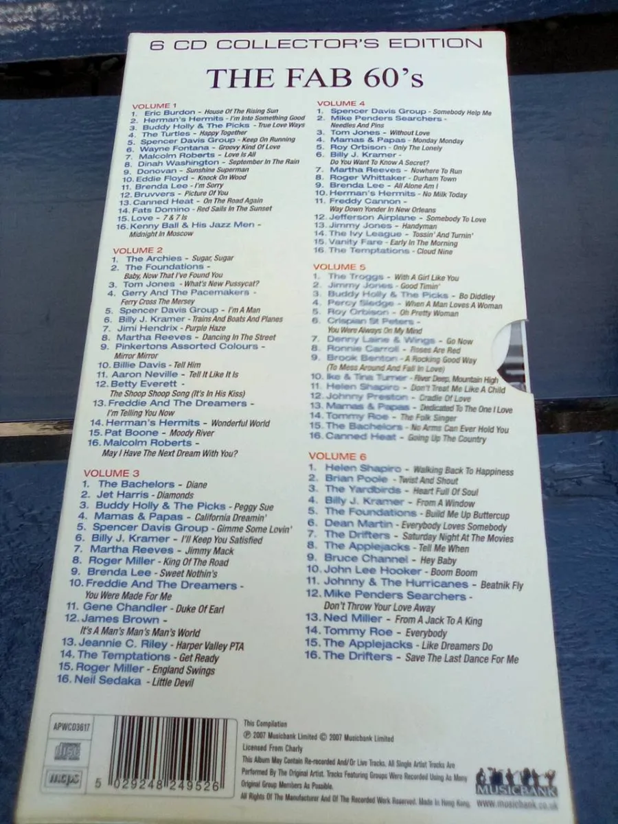 BOX. SET.  OF.  6. C.DS.   THE. FAB.  60 S - Image 3